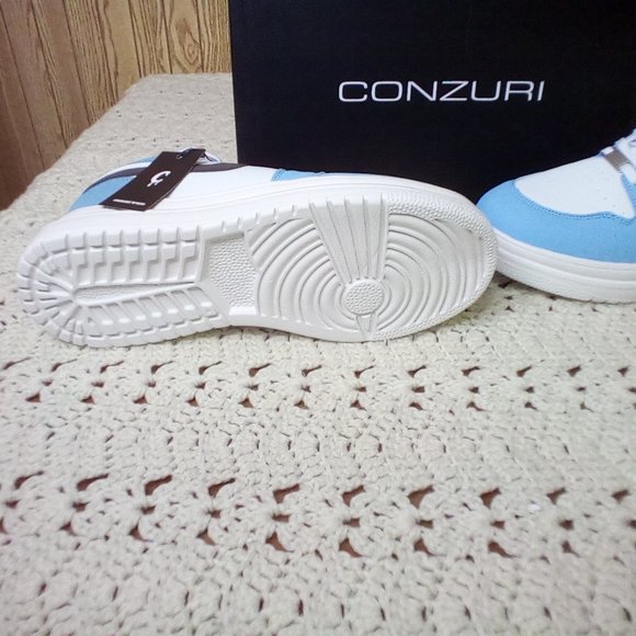 Conzuri Men's Blue and White Sneakers - Picture 2 of 7